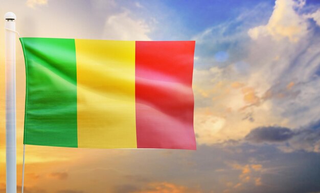 mali country flag, isolated 3d waving flag,