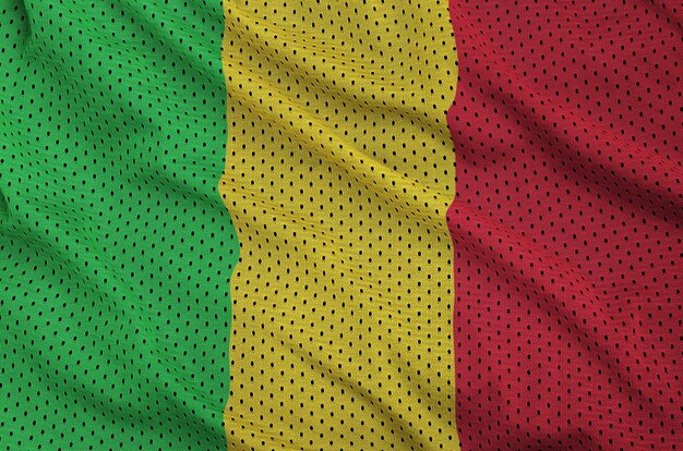 Mali flag printed on a polyester nylon sportswear mesh fabric 