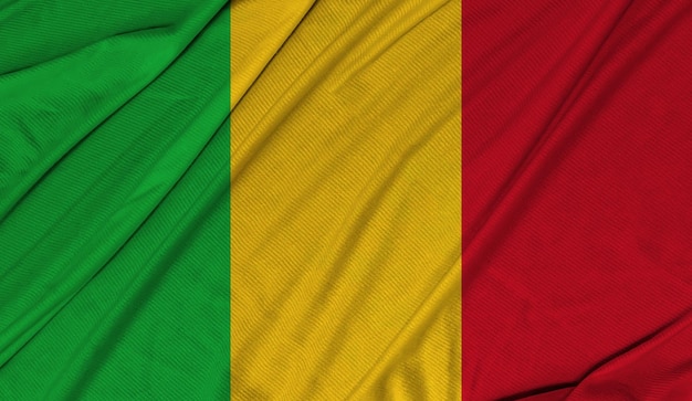 Mali realistic 3d textured waving flag