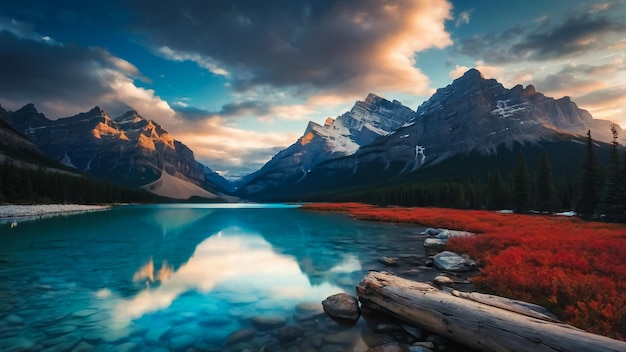 Maligne Lake beautiful Island Jasper National Park Alberta Canada