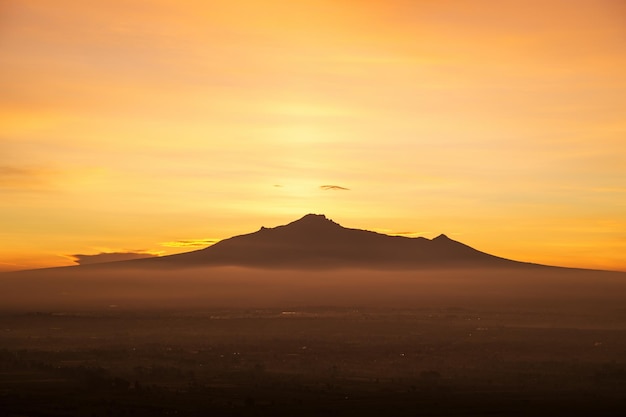 Malinche mountain at sunrise in puebla mexico