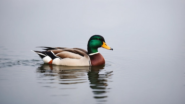 Mallard Duck Swimming in Calm Water