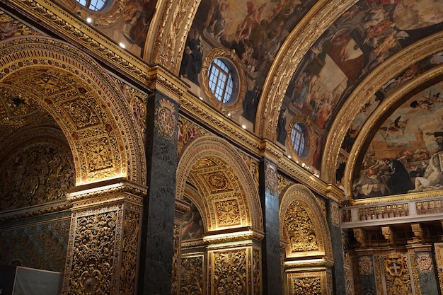 Malta church interior la valletta st john