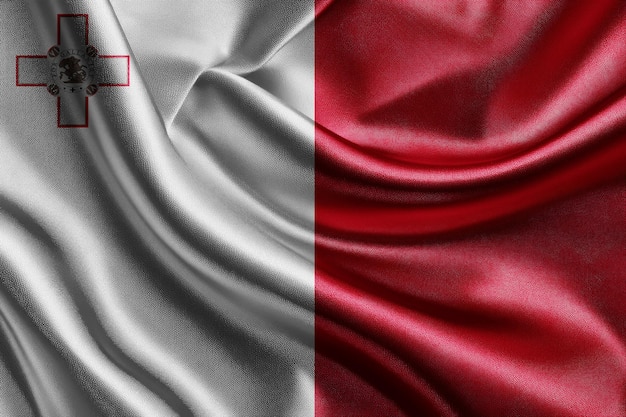 Photo malta cloth flag with waving folds