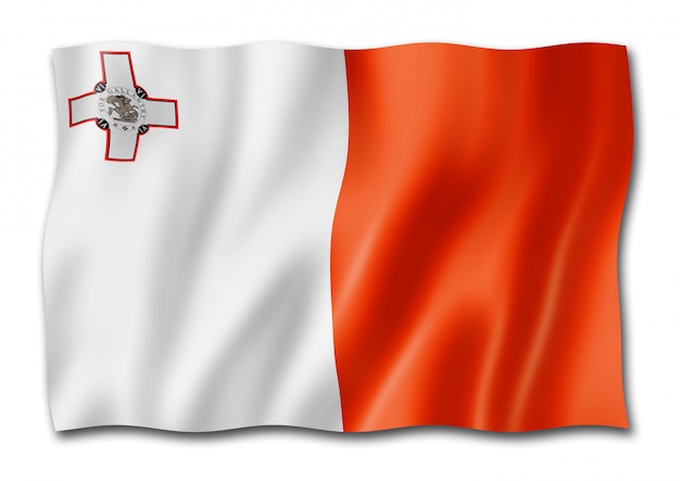 Malta flag isolated on white