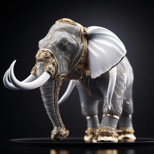 A mammoth from faberge minimalistic designer sculpture generative AI