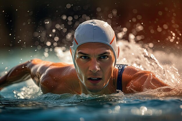 Man athlete swimming shot by EOS1D X Mark II EF600mm f4L IS III USM f50 ISO 6400