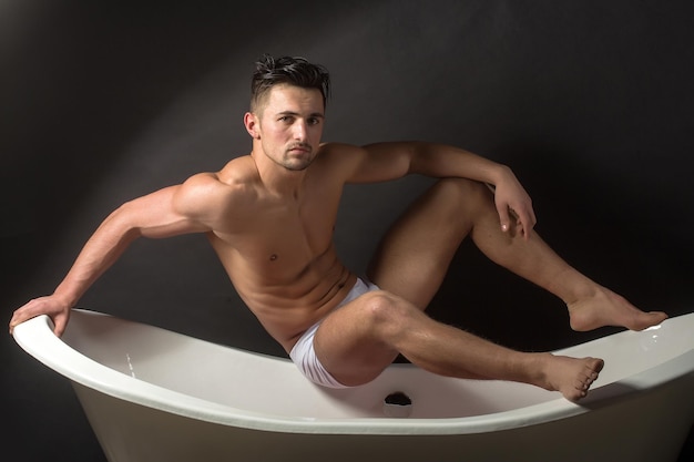 Man on bathtub