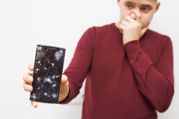 Man being sad about a screen crash