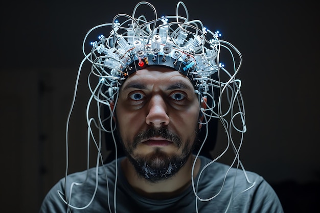 man in a brain examination