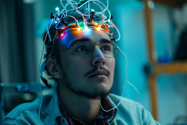 man in a brain examination