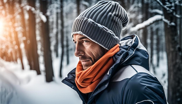 A man bundling up in layers before heading out for a coldweather run determined to stay active and