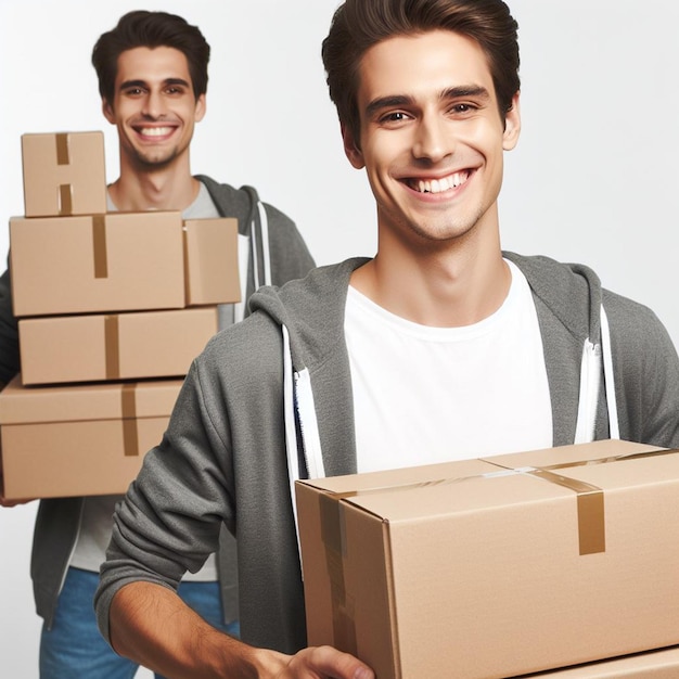 man carrying some boxes