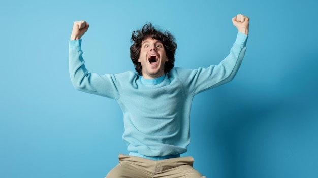 Man Celebrating a Big Win