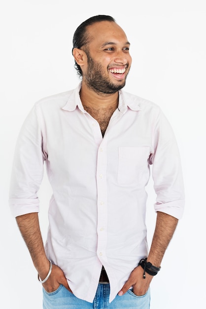 Man Cheerful Studio Portrait Concept