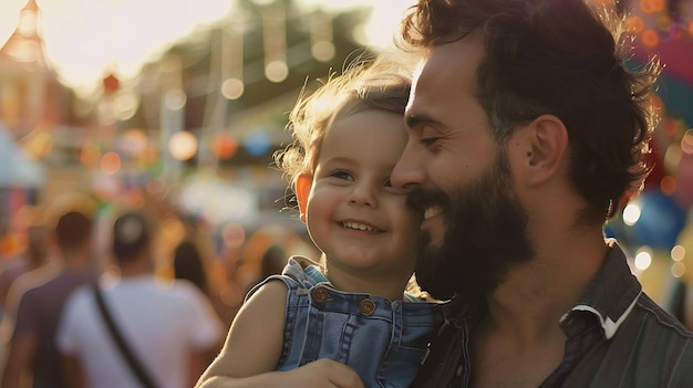 a man and a child are smiling at the camera