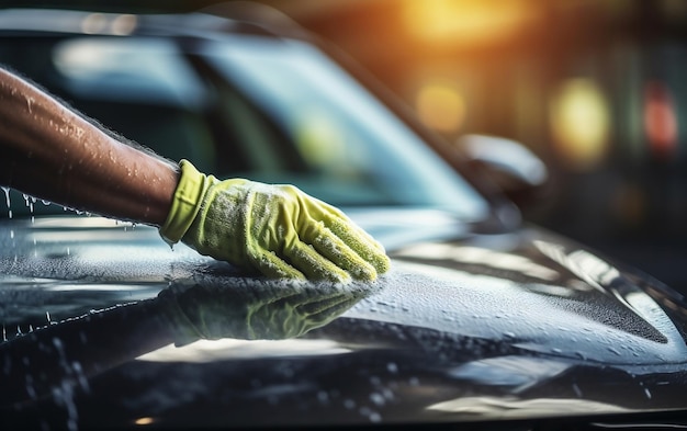 Man Cleaning Car Generative AI