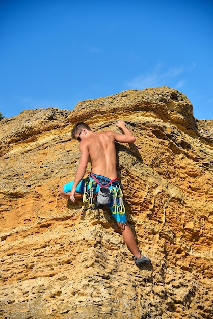 Man climbing on Mountain