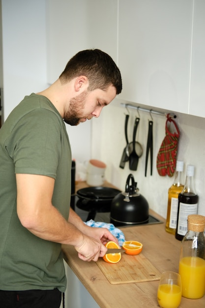 A man cooking in the kitchen