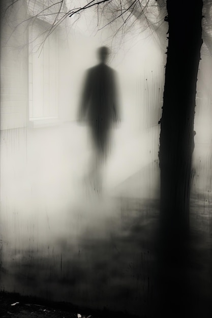 Photo a man in a dark suit walks in the dark