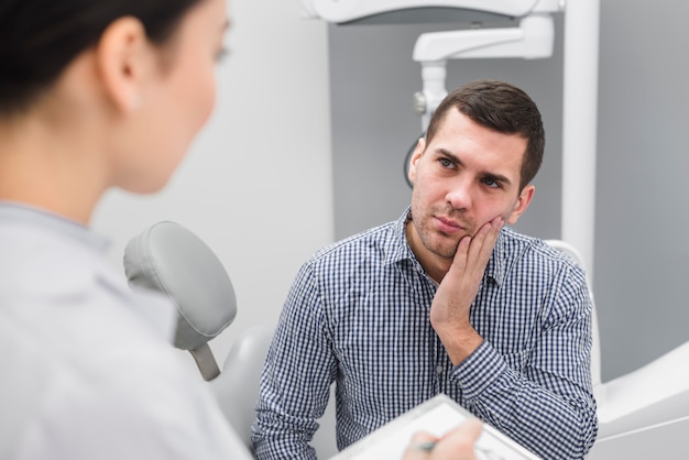 Man at dentist