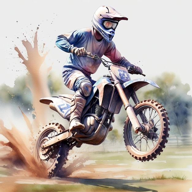 a man on a dirt bike is wearing a helmet and a helmet