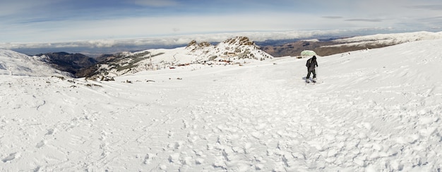 Man doing cross-country skiing in Sierra Nevada