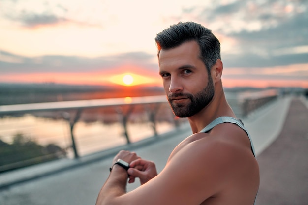 Man doing sport on street