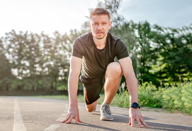 Man doing workout outdoors