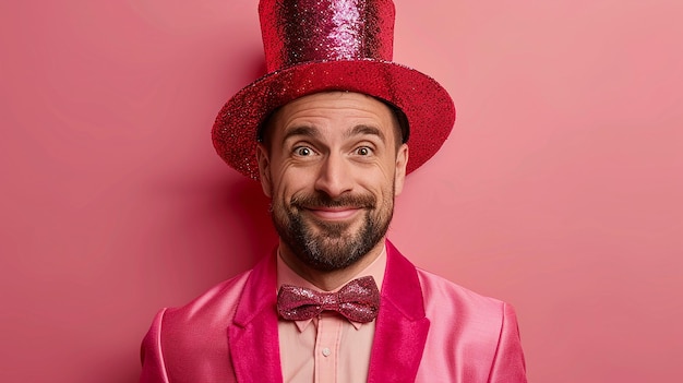 Man Dressed for New Years Eve Celebration