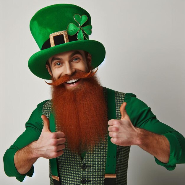 Photo man dressed up for st patricks day