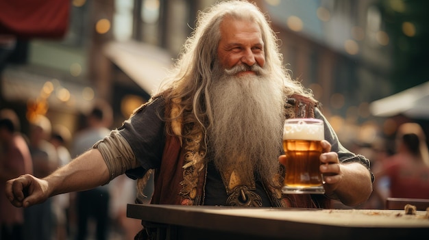 Man drinking beer at oktoberfest