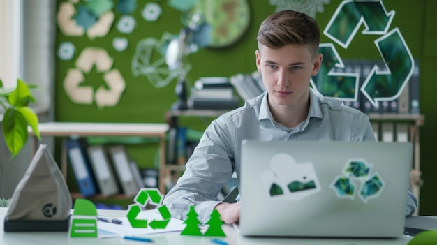 Man at an EcoFriendly Office