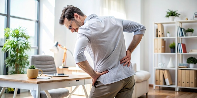 Man Experiencing Back Pain Professional Medical Concept Image