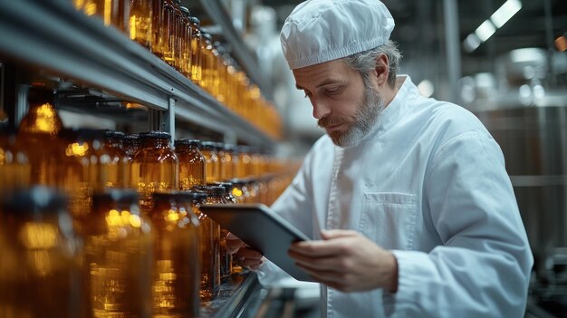 Photo man in a factory setting