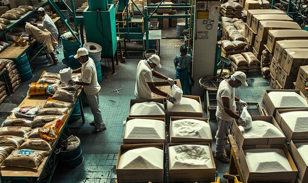 a man in a factory with several mattresses in the middle of them