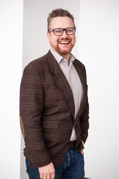 Man in formal clothes and eyeglasses