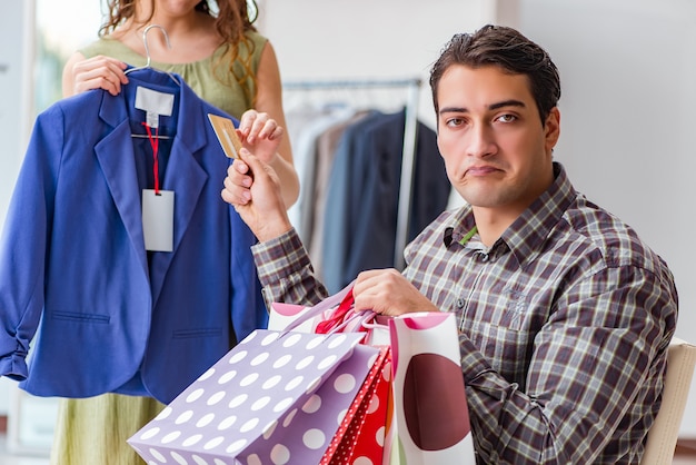 Man getting into debt due to shopping