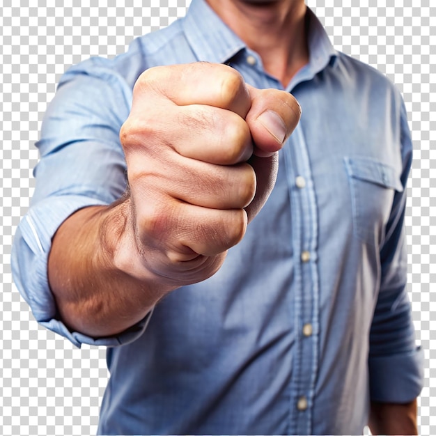 A man giving a thumbs up sign on transparent background