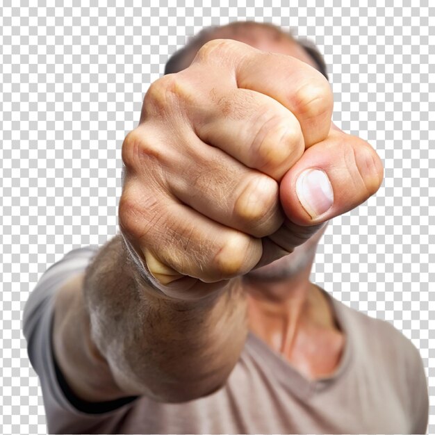 A man giving a thumbs up sign on transparent background