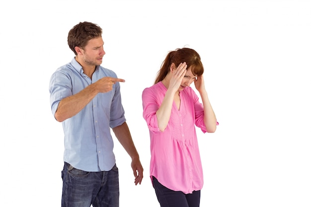 Man giving woman a headache