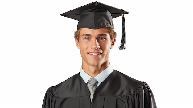 a man in a graduation gown