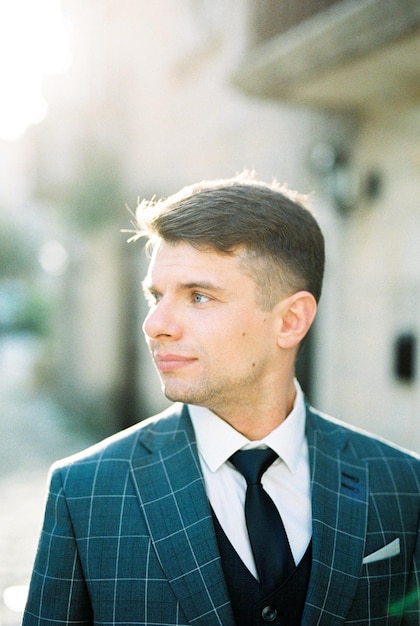 Man in a gray plaid jacket Portrait