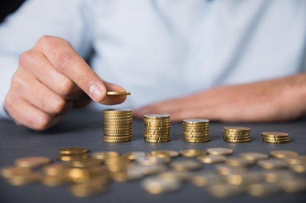 Man hand coins