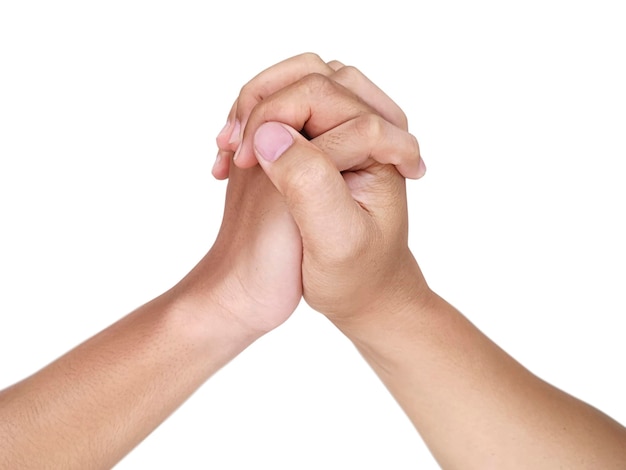 Man hand isolated on white background