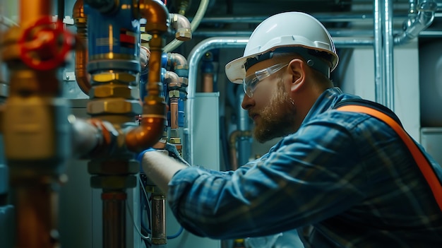 a man in a hard hat is working on a pipe with the words quot do you know quot on it