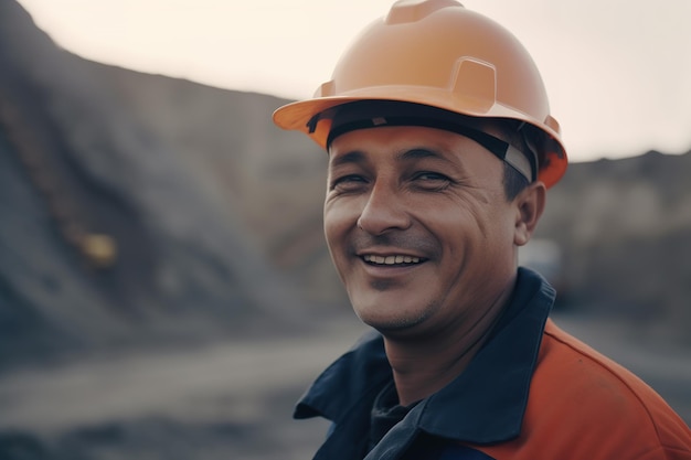 A man in a hard hat smiles at the camera