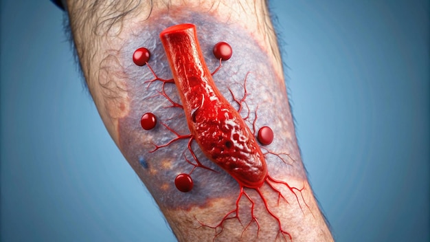 Photo a man has a blood drop on his arm