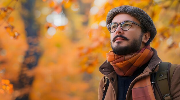 a man in a hat and glasses looks at the camera