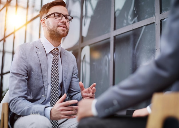 Man having a business meeting recruitment or agreement